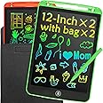 LEYAOYAO 2 Pack LCD Writing Tablet 12inch with Bag - Colorful Screen Doodle Pad Drawing Board Learning Educational Toy - Gift for Kids 3-6 Years Old Girl Boy (Green+Red)