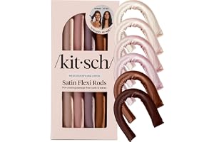 Kitsch Satin Värmelösa Locktänger - Värmelös Hårlockare för Lockar Över Natten, Mjuka Hårlockare att Sova I, Värmelösa Locktä