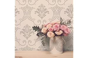 ‎STENCILIT STENCILIT® Barocke Wandschablone zum Malen – XL-Schablone 61 x 100,3 cm, viktorianische Wandschablonen zum Malen von großen Mustern, Damast-Wandschablonen