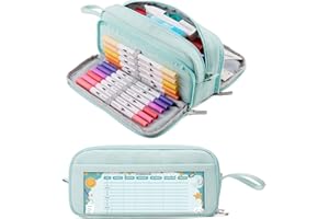 KALIDI piórnik z 3 przegródkami, duża pojemność, piórnik na długopisy, etui na ołówki do szkoły i biura