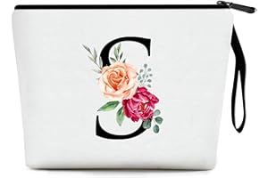 EDSG Personalised Makeup Bag Gifts for Women A-Z Make up Bag Gifts for Birthday Christmas Best Friend Her Women Mum WeddingGifts for Bride Bridesmaid Cosmetic Bag Holder(S)