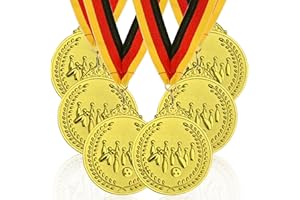GOLDGE 6 Stück Bowling Medaillen Kindergeburtstag aus Zinklegierung 50mm, Bowling Mitgebsel mit Dreifarbigem Nylon Band und Bowling Bowlen Logo für Kinder als Jungen Kinder Geschenk Bowling Party
