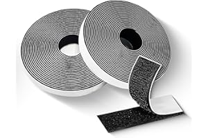 Xcdhemde® 8 m x 20 mm Auto Adhesivo Cinta Rollo, Negro- Adecuado para Ropa, Zapatos, Sombreros, Manualidades y Almacenamiento en el Hogar (Reutilizable)