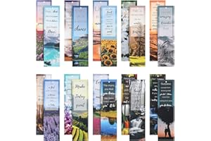 VETPW 20 Pezzi Ispirazione Segnalibri Carta, Natura Segnalibro Bookmarks Set per Amanti dei Libri, Doppio Lato Riutilizzabile Segnalibri per Bambini Adulti Classroom Ufficio (15x4cm,20 Stili)