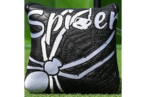 BIG TEETH Golf Mallet Square Putter Cover Magnetic Heel-Shaft Headcovers Spider Pattern PU Leather Fits for S p i d e r X EX TOUR