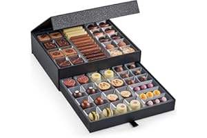 Hotel Chocolat Classic Cabinet 600g - Assortment of 61 Milk, White and Dark Chocolates - Large Chocolate Gift Box for Birthday, Anniversary, Thank You