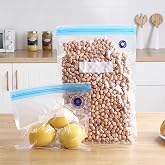 Promosyonca Vakumlu Gıda Saklama Poşeti Seti 15 Par&ccedil;a (10x22x21 cm + 10x26x28 cm + 10x26x34 cm) | El Pompalı Vakum Torbası, T