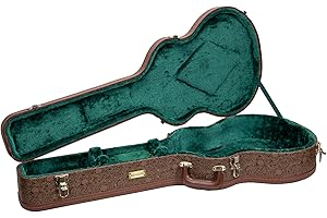 Crossrock Designer Series Wooden OM Guitar Case for Martin 000-14 Fret | Blossom Brown Faux Leather, Forest Green Velvet Interior, Lock – Premium Hardshell - Blossom Brown(CRW530OMBQ)