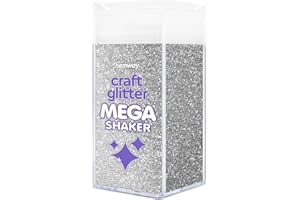 Hemway Glitter MEGA Artigianato Shaker 425g argento fine 1/64" 0.015" 0.4mm polvere poliestere decorazione della resina Tumblers Pittura Arte della tavola di nozze