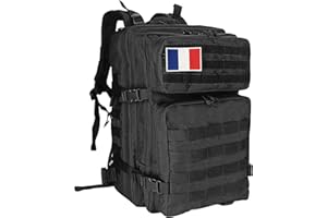 Oreunik Sac à dos Tactique Militaire 45L Sac à dos Molle Etanche Grand pack d'assaut pour le Trekking en Plein Air, le Camping, la Randonnée, etc.