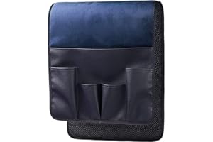 Wanty Velvet Sofa Couch Chair Armrest Soft Caddy Organizer Holder for Remote Control, Cell Phone, Book, Pencil (Blue)