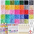 WHEELIO 8500 PCS Clay Beads - 34 Colors Bracelet Making Kit, Friendship Bracelet Making Kit Colorful Beads for Jewellery Making and Crafts Gifts for Teen Girls