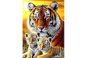 CEOVR Tigre Diamond Painting Kit Completo,5D Diamond Painting,Diamond Painting Adulto Animali,30x40 cm Pittura Diamante,Mosaico Diamanti Painting,Tramonto Painting Diamond 5D