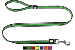 DDOXX Correa Perro Air Mesh, Reflectante, Acolchado, Lazo de Mano, 120 cm | Muchos Colores & Tamaños | para Perros Pequeño, Mediano y Grande | Accesorios Gato Cachorro | Verde, M, empapadores