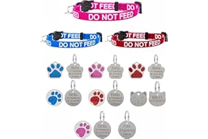 LARRYROO Cat Collar DO NOT Feed in Red, Pink Or Blue, Safety Release & Optional Engraved ID Tag (Blue, No Tag)