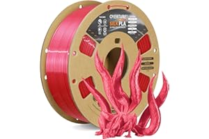 OVERTURE Silk Filament PLA 1.75mm Clog-Free Shiny 3D Printer Consumables, 1kg Spool (2.2lbs), Dimensional Accuracy +/- 0.02 mm, Fit Most FDM Printer (Silk Red)
