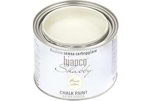 BIANCO SHABBY biancoShabby® Chalk Paint Bianco Antico Pintura Shabby Chic Vintage para Muebles y Paredes Extra Mate vuelva a dar color fácilmente todo tipo de material sin lijar (500 ml Paquete de 1)