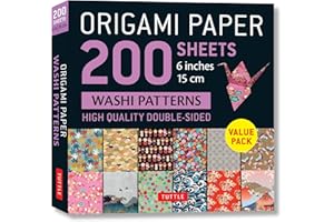 Origami Paper 200 sheets Washi Patterns 6" (15 cm): Tuttle Origami Paper: High-Quality Double Sided Origami Sheets Printed with 12 Different Designs ... (Instructions for 6 Projects Included)