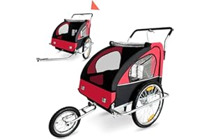 SAMAX CONVERTIBLE JOGGER REMORQUE VELO 2EN1 JUSQU'A 2 ENFANTS AMORTISSEUR