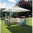 Gruppo Maruccia - Gazebo da Giardino Quadrato in Ferro 3 x 3 Metri - Gazebo per Esterno Resistente con Copertura Impermeabile