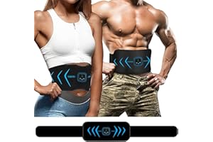 WARDBES EMS Bauchmuskeltrainer,EMS Elektrische Muskelstimulation,USB Wiederaufladbar Muskelstimulator bauchtrainermit 8 Modi & 18 Intensitäten,LCD Bildschirm muskelstimulator,leicht zu tragen