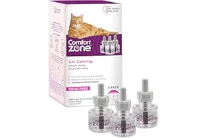 Comfort Zone 3 Refills Cat Calming Pheromone Diffuser Refills (90 Days) for a Calm Home | Veterinarian Recommended | De-Stress Your Cat and Reduce Spraying, Scratching, & Other Problematic Behaviors