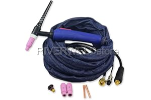 RIVERWELD WP-17F-12R 150A Tiga di saldatura TIG completa di testa flessibile, 3,8 metri in stile euro