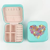 DCIDBEI Scatola Portagioie Da Viaggio In Pelle PU Con Diamanti 5D Fai Da Te - Cofanetto Organizer Per Anelli E Orecchini (Farfalla Rosa)