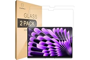 Mr.Shield Verre Trempé compatible avec New MacBook Air 13.6 inch (M3/M2 Chip, 2024/2022 Released) [Lot de 2] Film Protecteur d'écran Vitre Protecteur 9H Dureté