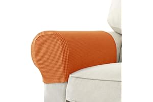 GEOCANG Armchair cover, Set of 2 non-slip armchair, sofa armrest protector, for furniture protector (Orange)