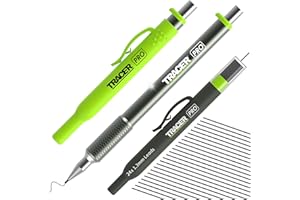 Tracer Pro Series - Matita di precisione con 24 mine di ricambio da 1,3 mm e fondine per sito, kit di marcatura di precisione in alluminio tutto in uno