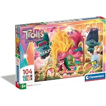 Clementoni Supercolor Puzzle Trolls 3 – 104 Pezzi Per Bambini 6 Anni, Dimensioni 37,9x26,9 Cm, Made In Italy