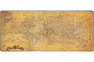 Silent Monsters Tapis de Souris XXL 90 x 40 cm, Mouse Pad Grand, Carte du Monde, Tapis de Souris en Tissu, antidérapant, Silencieux, Le Jeu vidéo, Bureau, Home Office, Lavable, Enroulable, Cousu