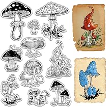 INFUNLY Pilz-Stempel & -Matrizen Set – Transparente Stempel + Metall-Stanzform Für Karten & Scrapbooking