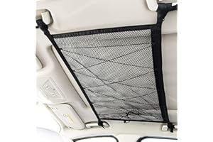 COMBLU Auto Gepäcknetz, Autodach Gepäcknetz Decke, 31.5x21.6 inch Gepäcknetz Auto für Aufbewahrung, Gepäcknetz Autodecke Dach Universal Aufbewahrungsnetz Netztasche für Vier Dach Armlehnen für SUV Van