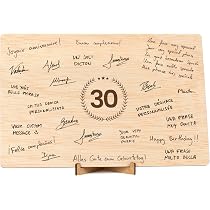 CUBIBOO ART Carte Anniversaire 20 Ans En Bois 20x30 Cm – Livre D’Or Original Et Décoration Murale Personnalisable
