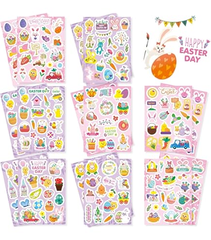 Adesivi Pasquali Per Bambini - 16 Fogli Decorativi Con Conigli, Uova E Pulcini, Per Scrapbooking E Regali - Foto 11