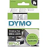 DYMO D1-Etikettenband Authentisch | 9 mm x 7 m | schwarzer Druck auf weißem Untergrund | selbstklebendes Schriftband | für La