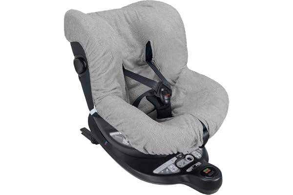 Baby Idea Housse pour siège d'enfant auto universelle 0/18 kg en double éponge de coton, 100% coton, lavable avec passage, sangles - Fabriquée en Italie (Gris)