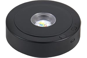 EUSTUMA Base espositiva rotante a LED, base espositiva in cristallo luminoso colorato, adatta per opere d'arte sferiche in cristallo di vetro, decorazioni per feste.