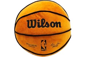 ‎CHARACTER WORLD Character World NBA Ballkissen, offiziell Lizenziertes Wilson-Design, rund, superweich, orangefarbenes Basketballkissen, perfekt für jedes Schlafzimmer, auf dem Sofa, 35 x 35 cm