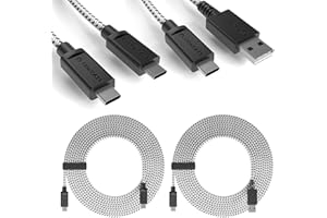 Lioncast® Câble USB-C (2x4m) - Câble de Charge pour Manette PS5 - Charge Rapide et Transfert Efficace - Câble USB Type-C Durable de 4m - Compatible avec Xbox One, iPhone 15, et Appareils USB-C