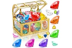 FYKZQWDS 35 Pcs Treasure Chest, Transparent Pirate Treasure Party Multicolour Swim Toy for Summer Pool Birthday Celebrations for Girl and Boy