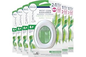 MONSIEUR PROPRE Febreze Petit Coin, Zéro Bambou, 6X 7,5ML, Désodorisant En Continu Pour Élimination Et Prévention Des Odeurs