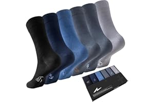 Niorasen Calcetines para hombre y mujer, 6 pares de calcetines de negocios con caja de regalo, calcetines de bambú transpirables, medias para hombre para el día a día y el ocio, regalos para hombres