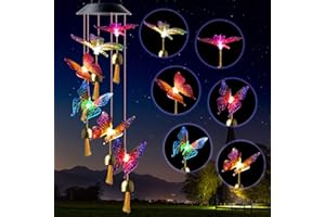 MARCHIORI Butterfly Wind Chimes, Solar Mobile Decor Gifts, Gifts for mom, Gifts for women, Gifts for Grandmothe, Thanksgiving Gifts, Mother's best Gifts, Christmas and New Year decor gifts