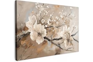 MuchoWow© Quadri Moderni Camera Da Letto 120x80 cm Foto Quadro Con Cornice Decorazioni Parete Soggiorno Stampa Su Tela Moderna Casa Salotto Poster Fiori - Natura - Bianco - Fiore - Astratto