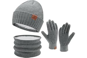 ZASFOU Damskie męskie zimowe czapki beanie szalik rękawiczki do ekranów dotykowych zestaw ciepła szenilowa polarowa czapka z czaszką ocieplacz na szyję prezenty dla kobiet mężczyzn