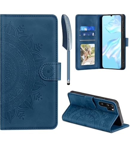 Mulbess Leder Flip Case Für Huawei P30 Lite - Klapphülle Mit Kartenfach Und Magnetverschluss In Grau