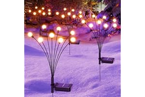 GEARLITE Firefly Solar Lights Outdoor Garden, 4 Pack 8 LED Swaying Solar Garden Lights with 2 Lighting Modes, Solar Powered Waterproof Lights for Yard Pathway Garden Christmas Decoration, Warm White